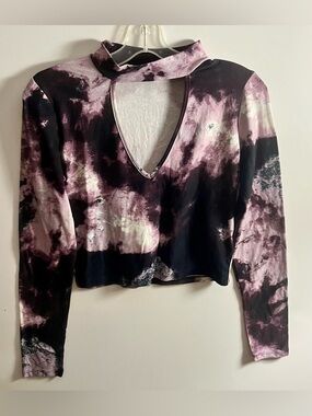 Stylish Purple Tie-Dye Tye Dye Full Circle Trends Top Size L Large NWT New